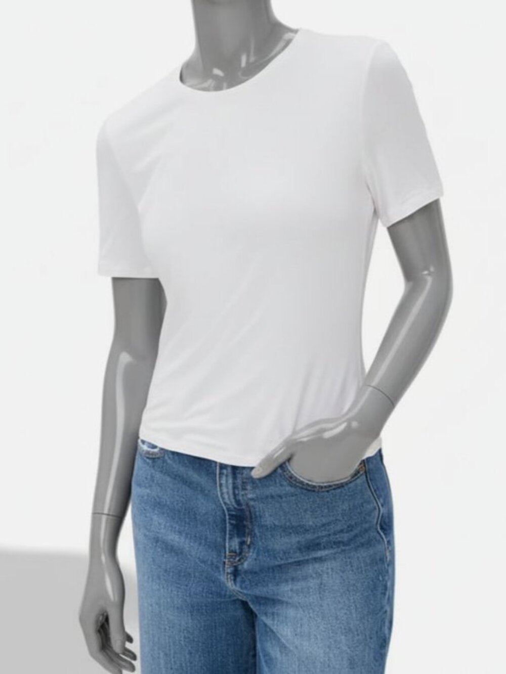 Veronica Beard Women's White Crew Neck Benedict Short Sleeve Tee T-Shirt Size S